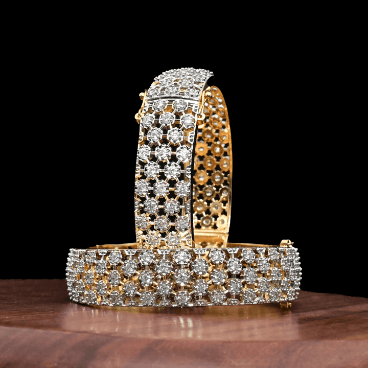 CZ White Diamond Bangles - Kada