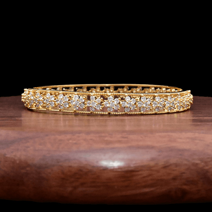 CZ White Diamond Rose Gold Bangles