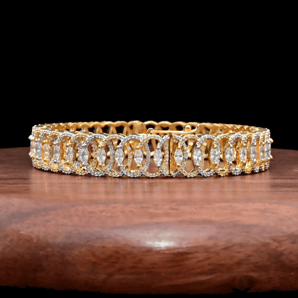 CZ White Diamond Bangles - Kada