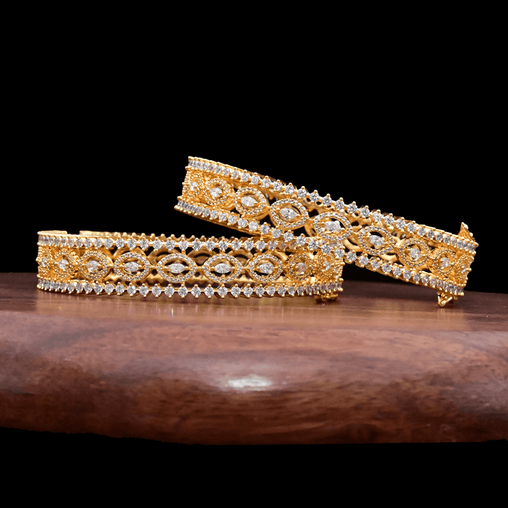 CZ White Diamond Bangles - Kada