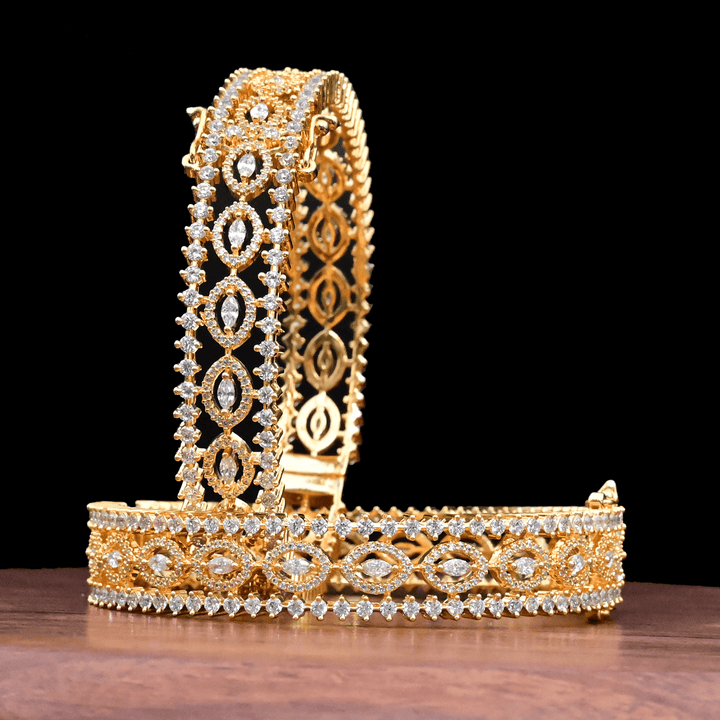 CZ White Diamond Bangles - Kada