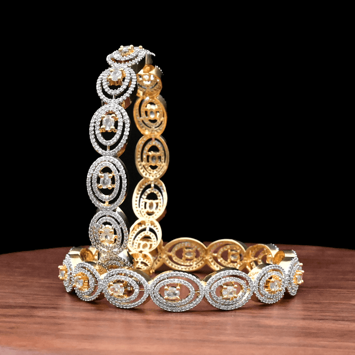 CZ White Diamond Bangles - Kada