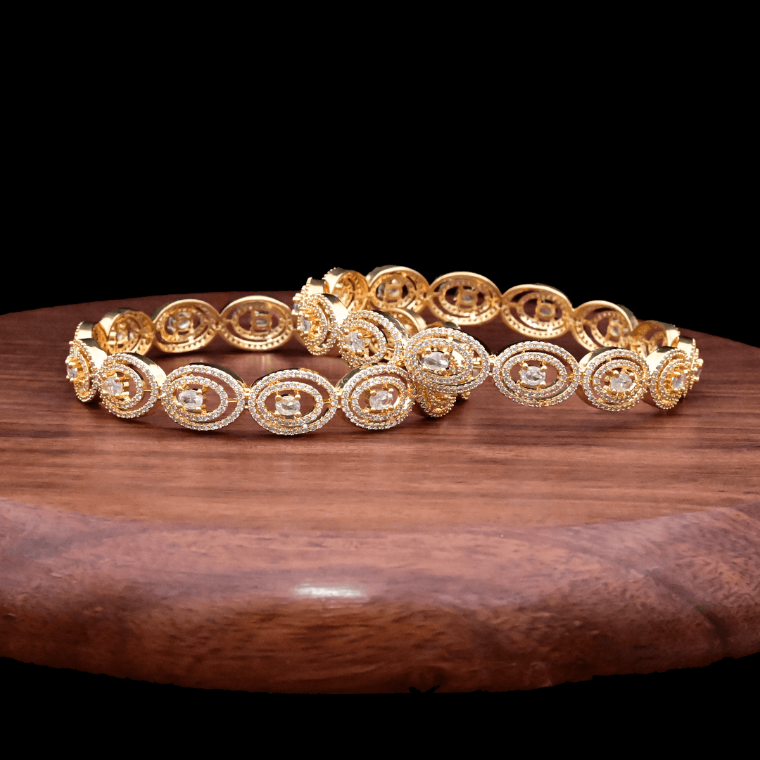 CZ White Diamond Bangles - Kada