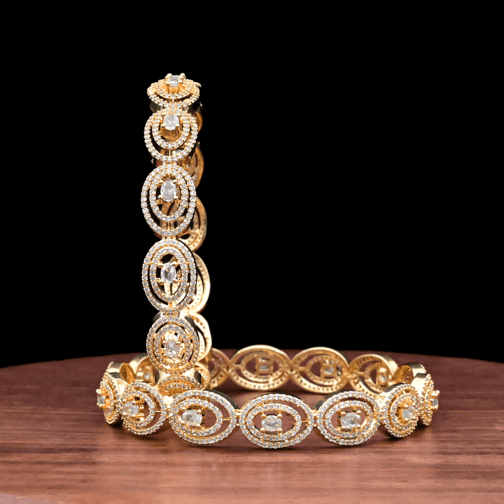 CZ White Diamond Bangles - Kada