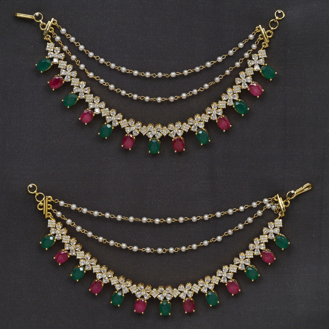 CZ Gold Finish Champasaralu