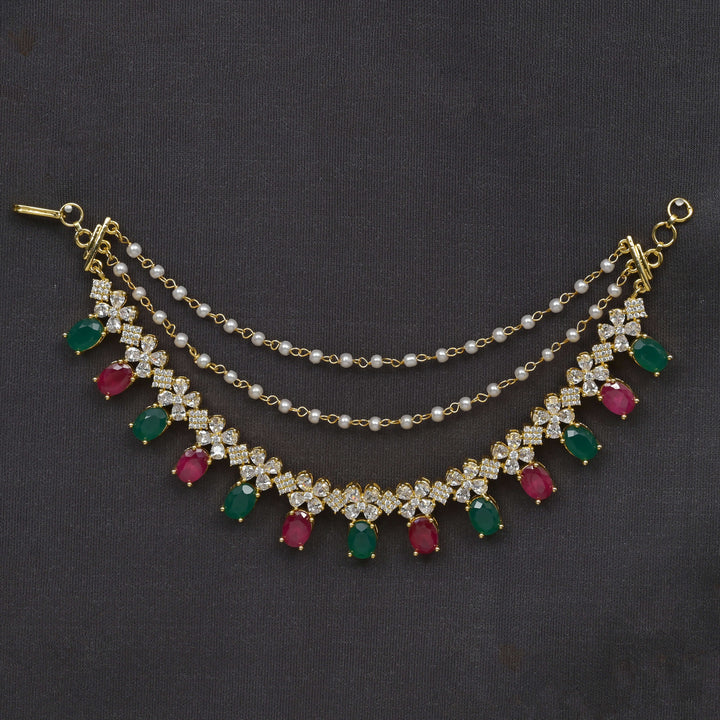 CZ Gold Finish Champasaralu