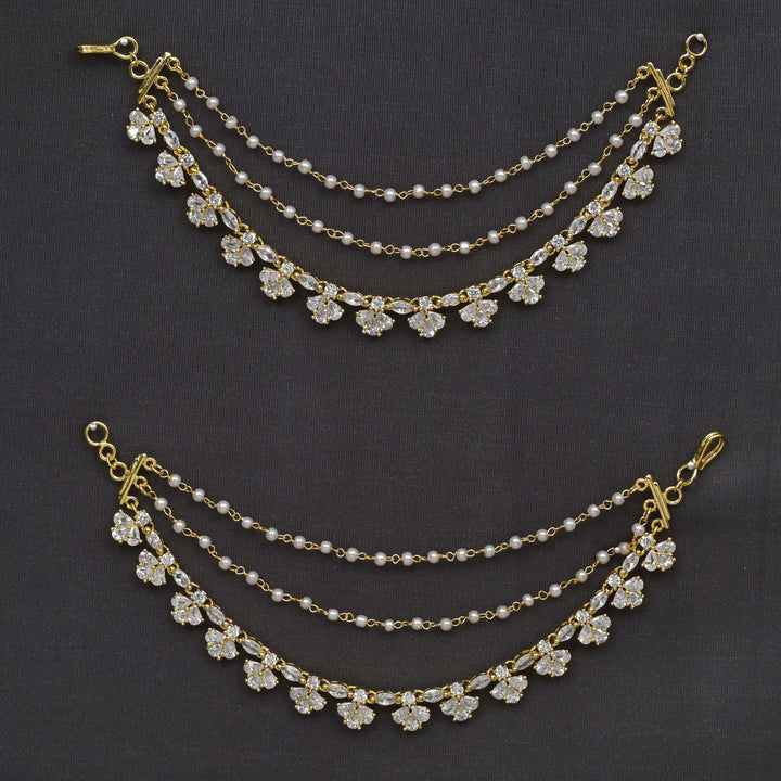 CZ Gold Finish Champasaralu