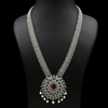 CZ Ruby Real Diamond Design Exclusive Necklace Set