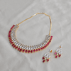 CZ Ruby Short Necklace Set