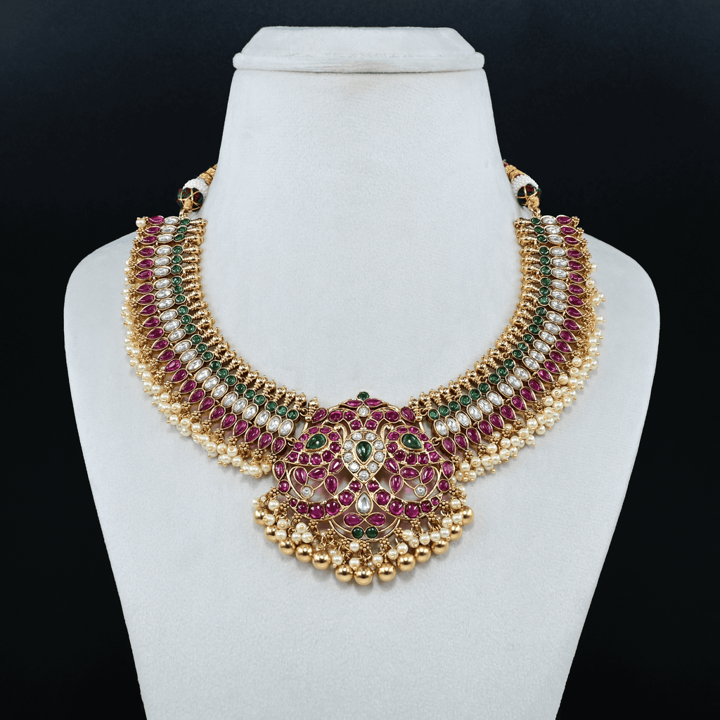 Temple Nakshi Short Necklace Set