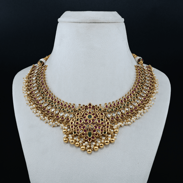 Temple Nakshi Short Necklace Set