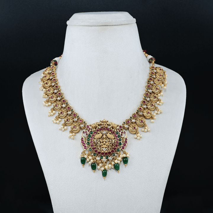 Temple Nakshi Short Necklace Set