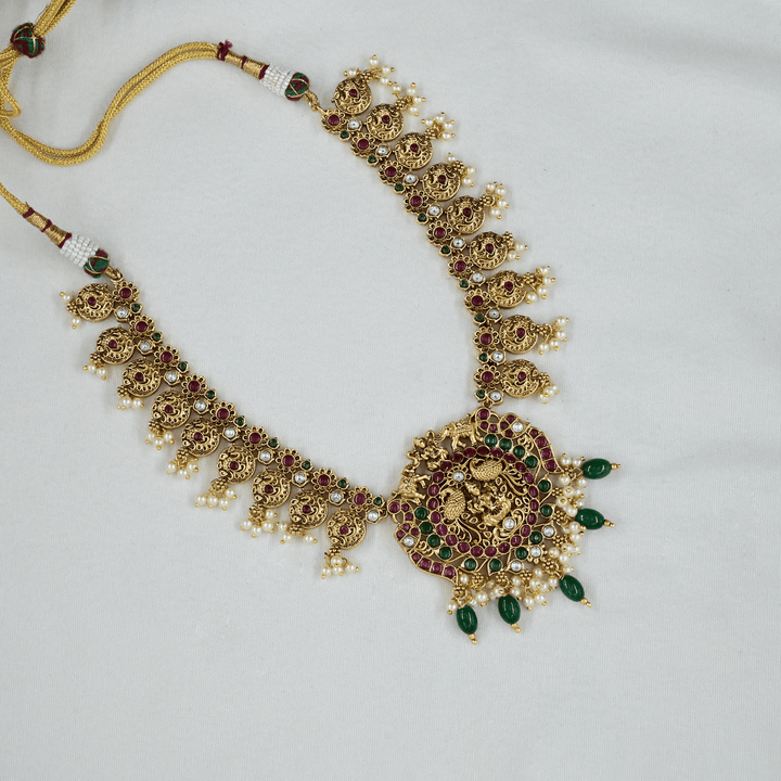 Temple Nakshi Short Necklace Set
