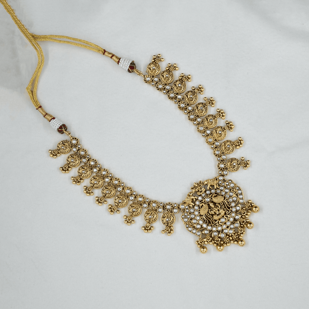 Temple Nakshi Short Necklace Set