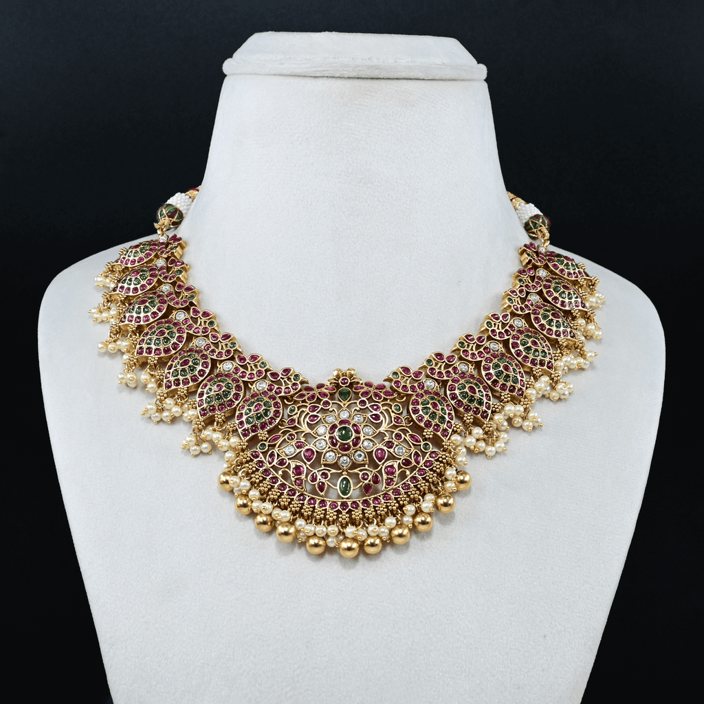 Temple Nakshi Short Necklace Set