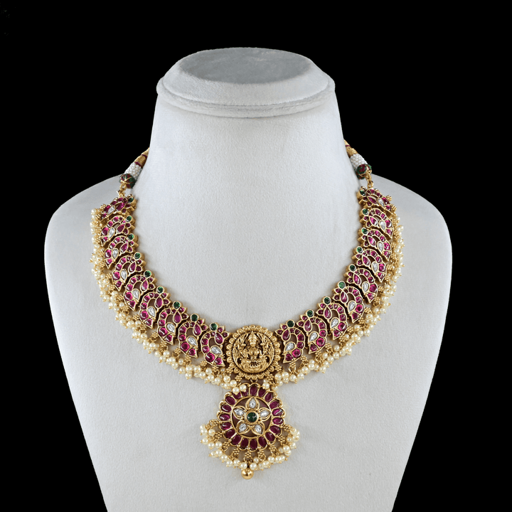 Temple Nakshi Short Necklace Set