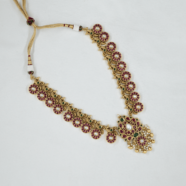 Temple Nakshi Short Necklace Set