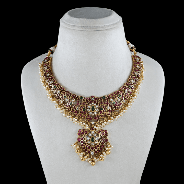 Temple Nakshi Short Necklace Set