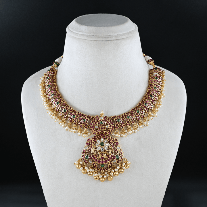 Temple Nakshi Short Necklace Set