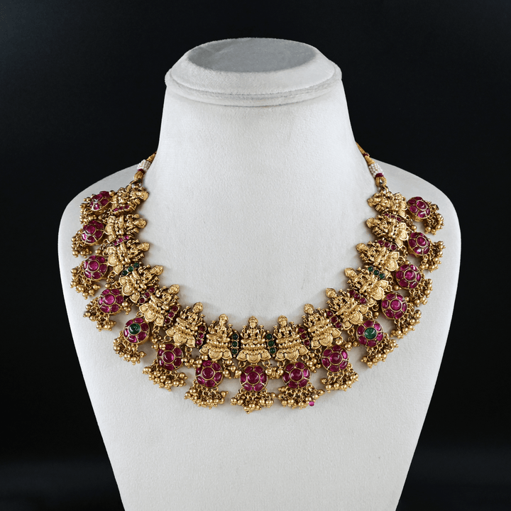 Temple Lakshmi Short Necklace Set