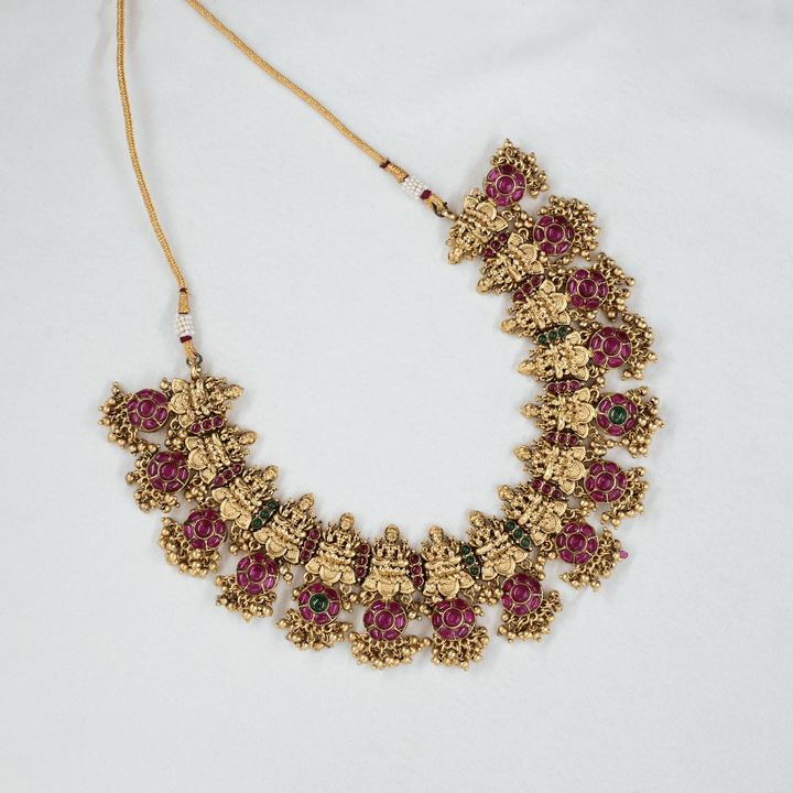 Temple Lakshmi Short Necklace Set