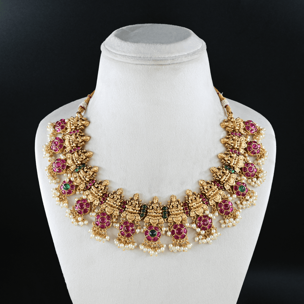 Temple Lakshmi Short Necklace Set