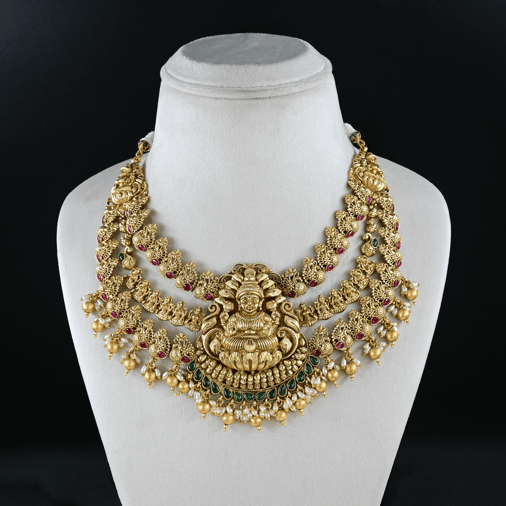 Temple Nakshi Short Necklace Set