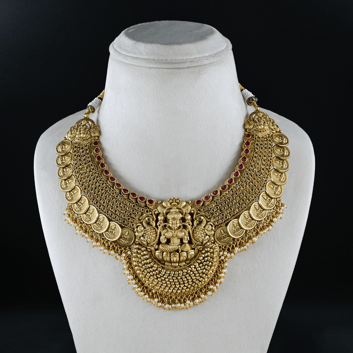 Temple Nakshi Short Necklace Set