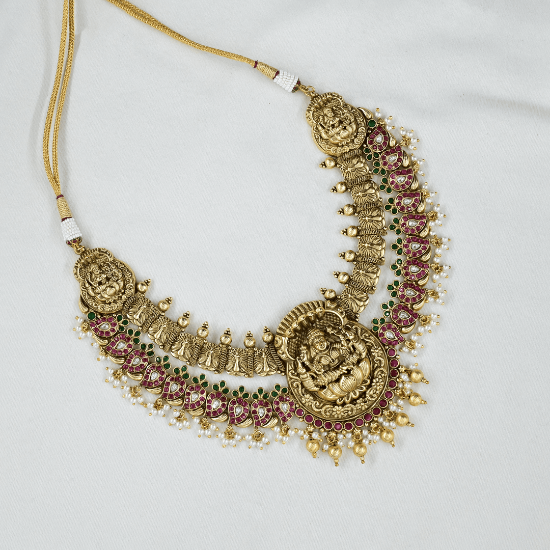 Temple Nakshi Mango Short Necklace Set