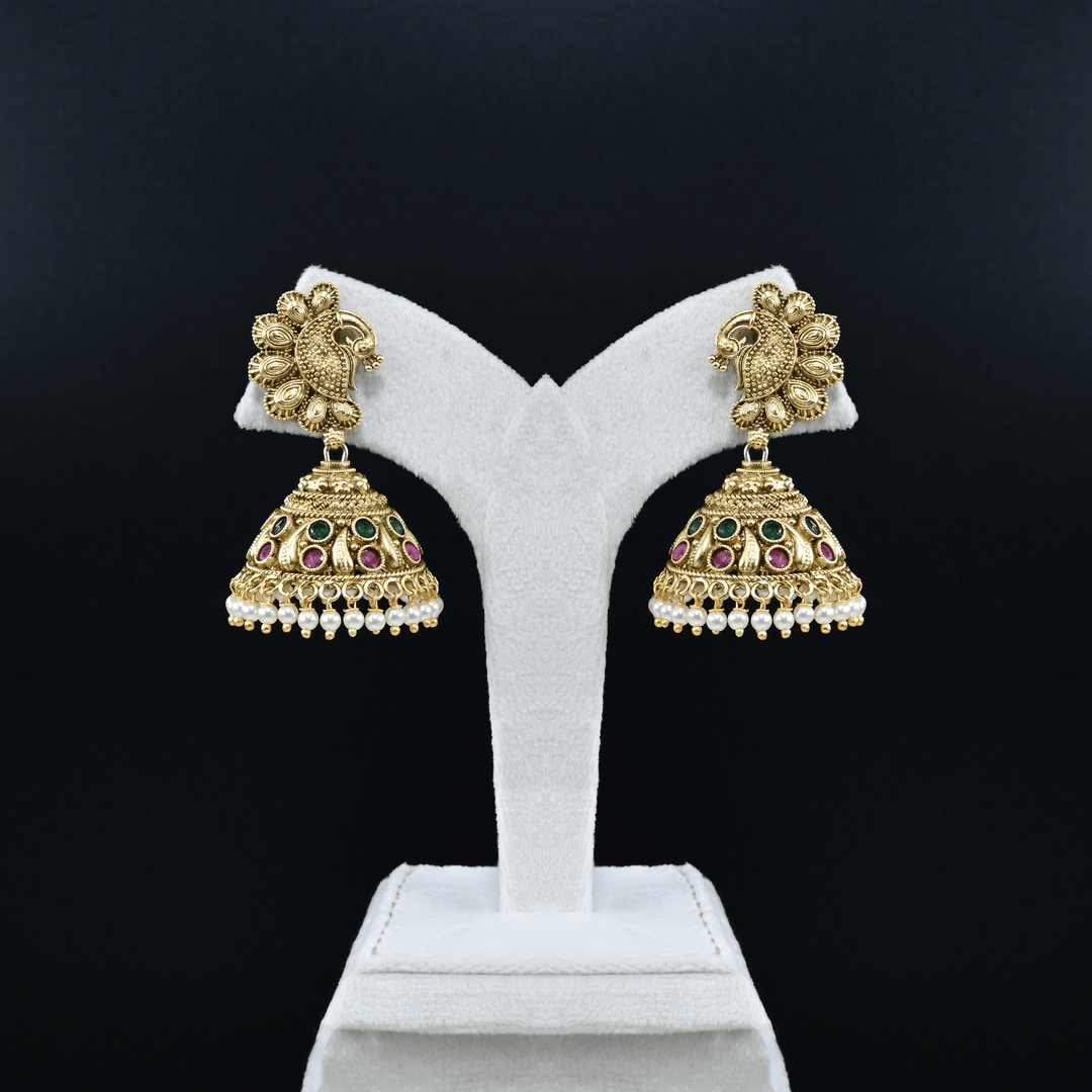 Temple Nakshi Mango Short Necklace Set