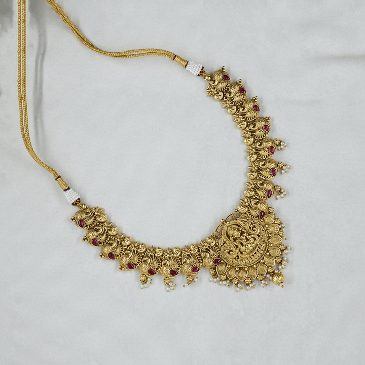 Temple Nakshi Short Necklace Set