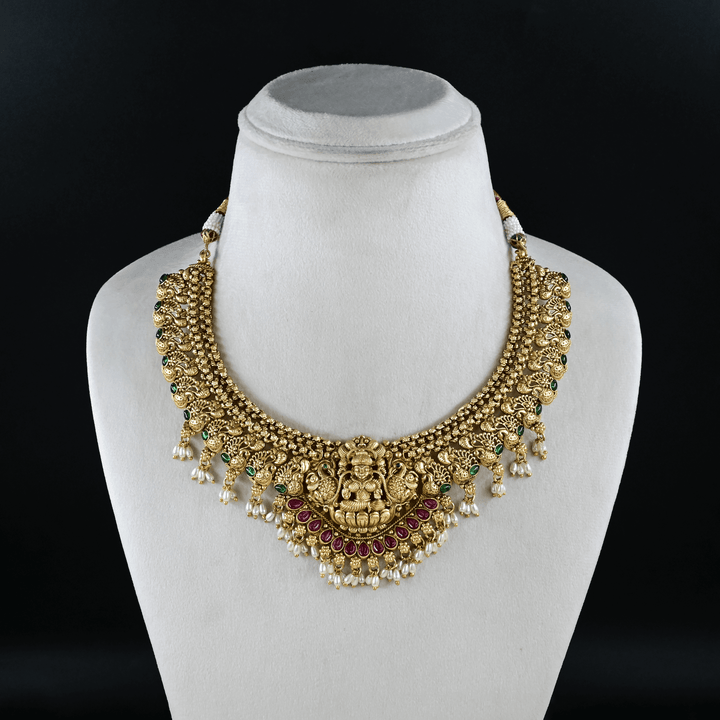 Temple Nakshi Short Necklace Set