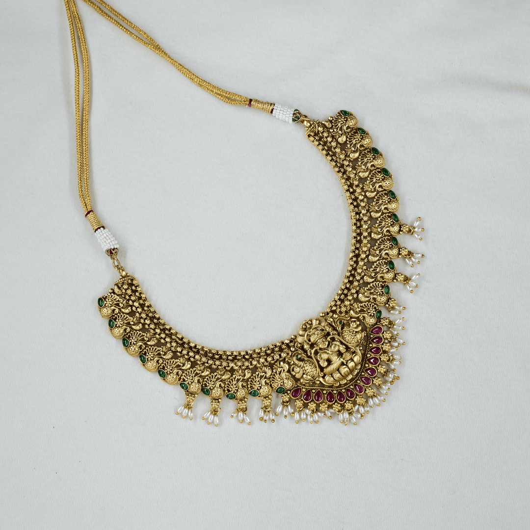 Temple Nakshi Short Necklace Set