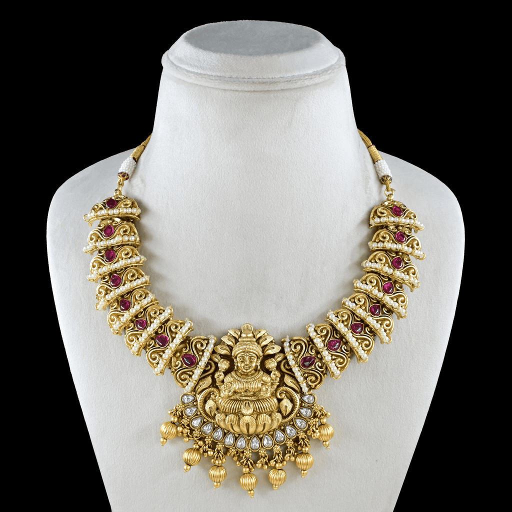 Temple Lakshmi Short Necklace Set