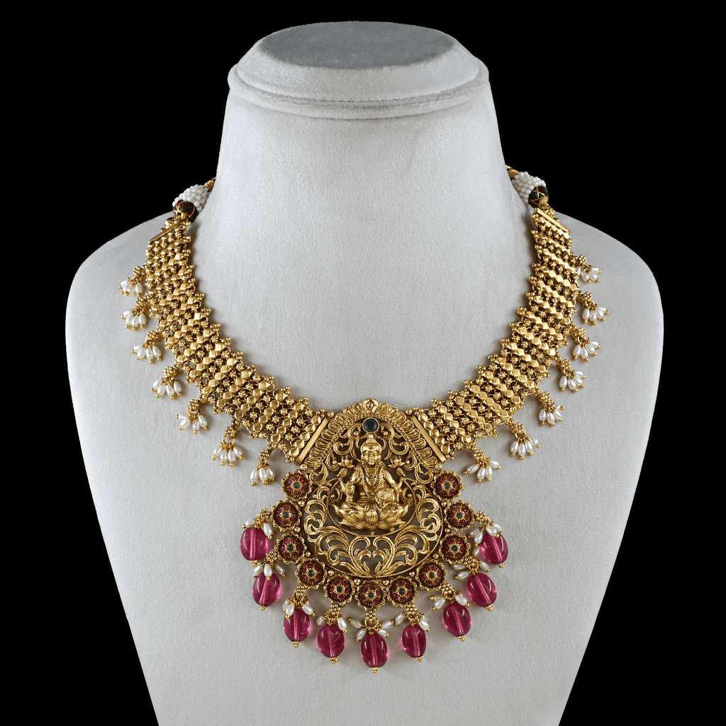 Temple Lakshmi Short Necklace Set