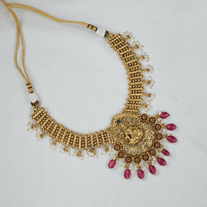 Temple Lakshmi Short Necklace Set