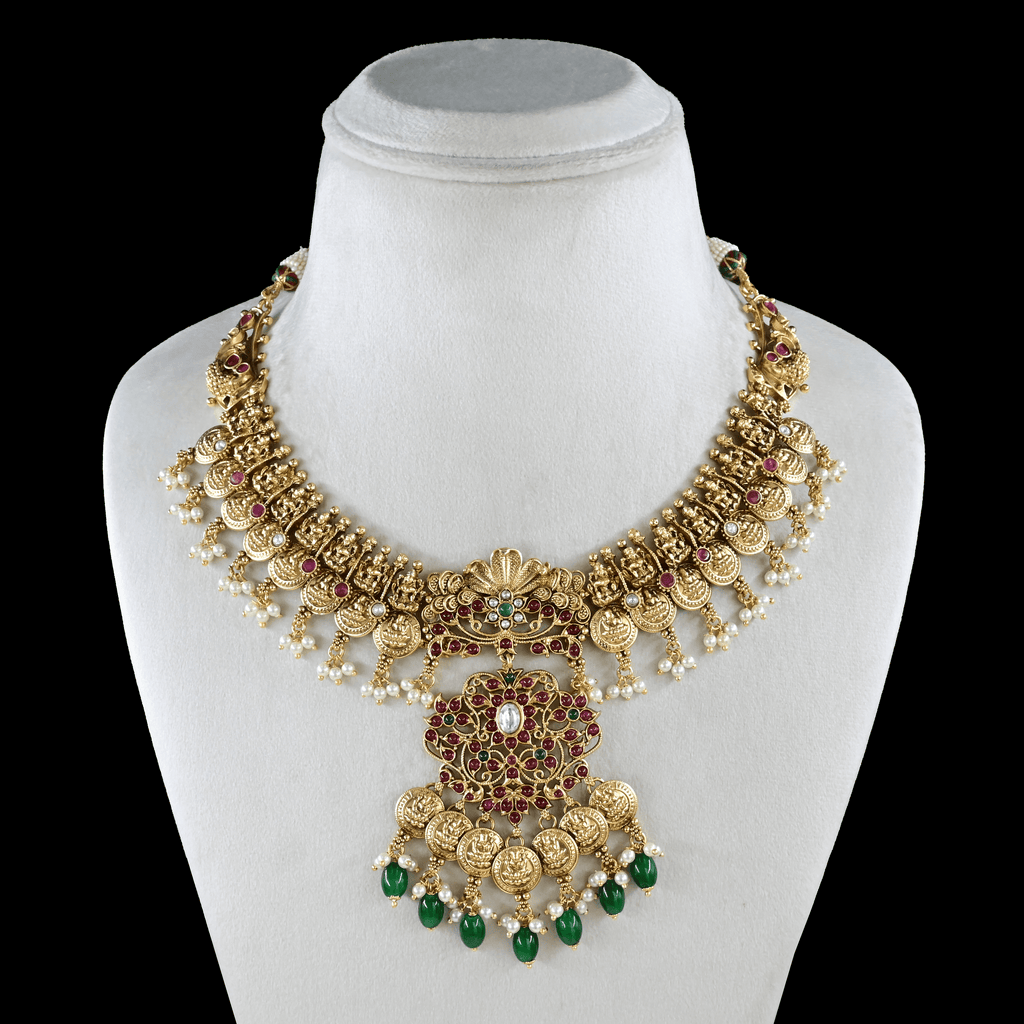 Temple Nakshi Short Necklace Set