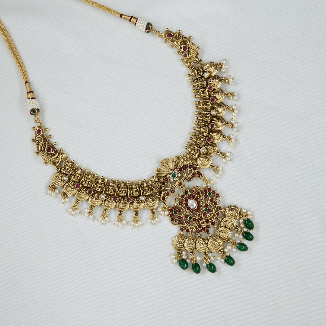 Temple Nakshi Short Necklace Set