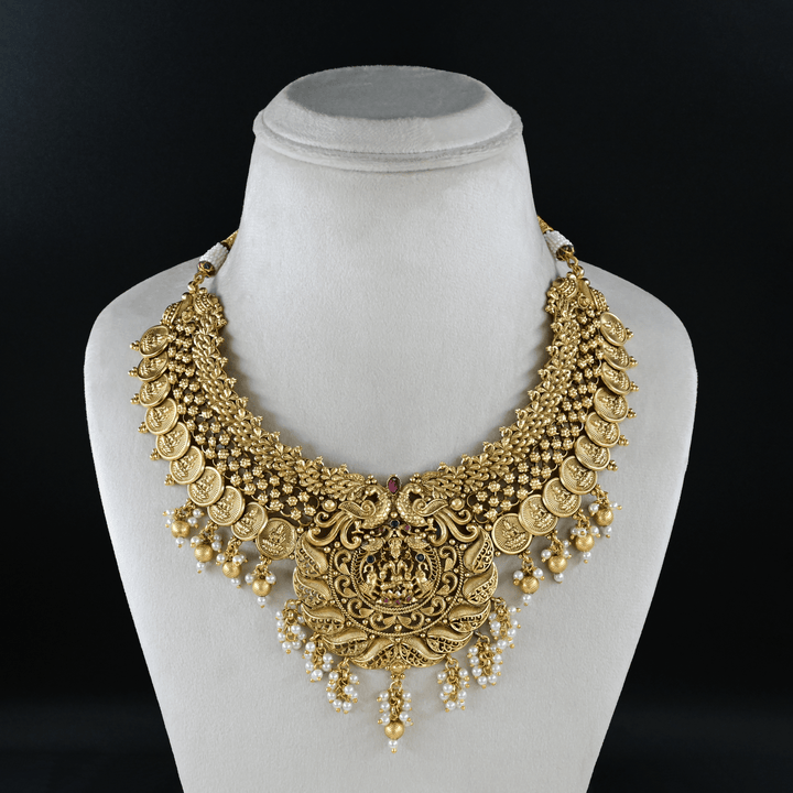 Temple Nakshi Short Necklace Set