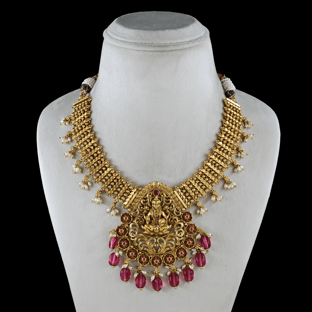 Temple Nakshi Short Necklace Set