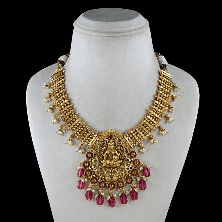 Temple Nakshi Short Necklace Set