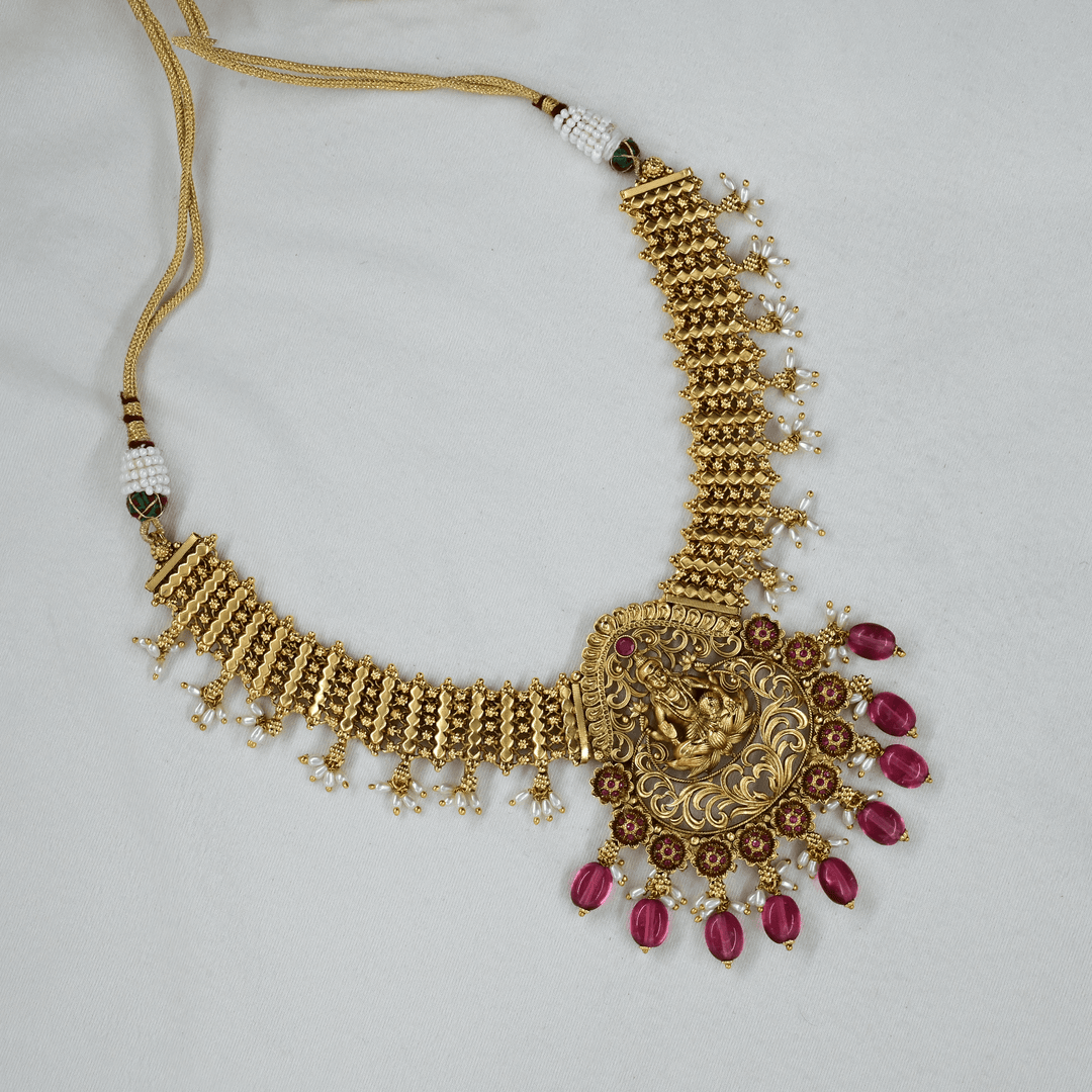 Temple Nakshi Short Necklace Set