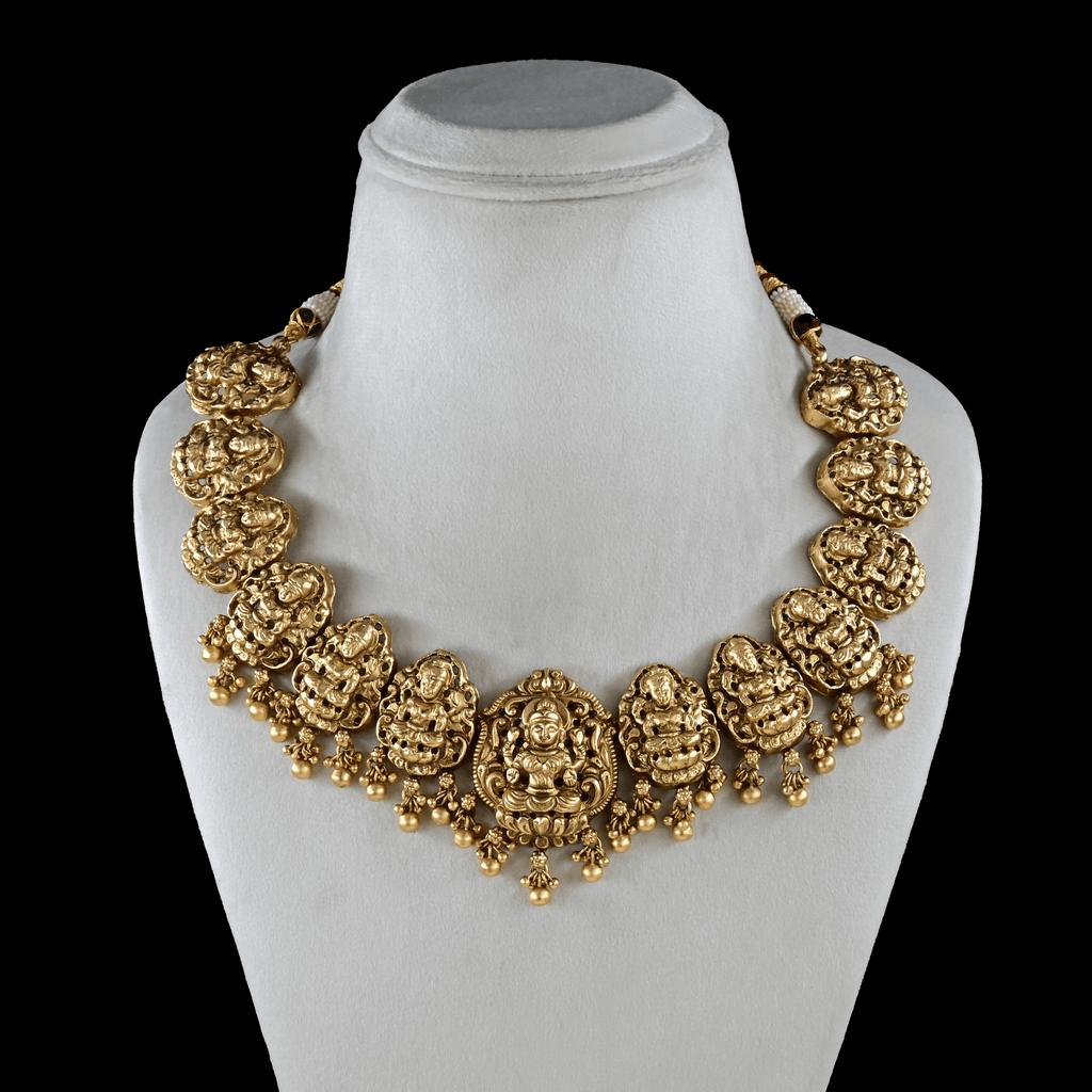 Temple Lakshmi Short Necklace Set