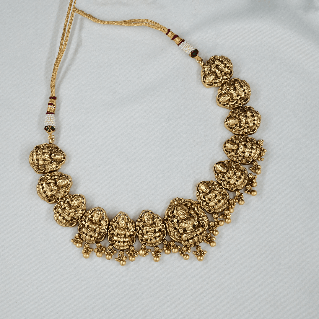 Temple Lakshmi Short Necklace Set