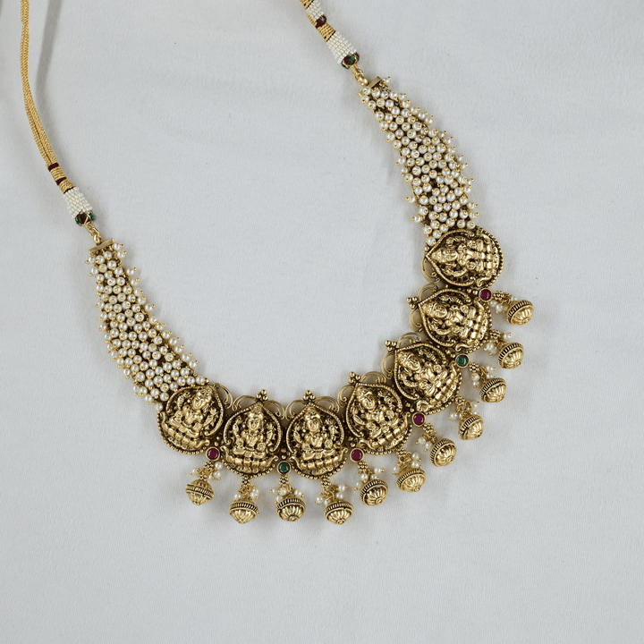 Temple Lakshmi Short Necklace Set