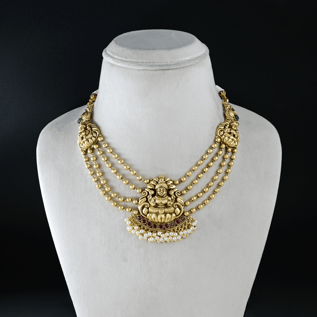 Temple Lakshmi Short Necklace Set