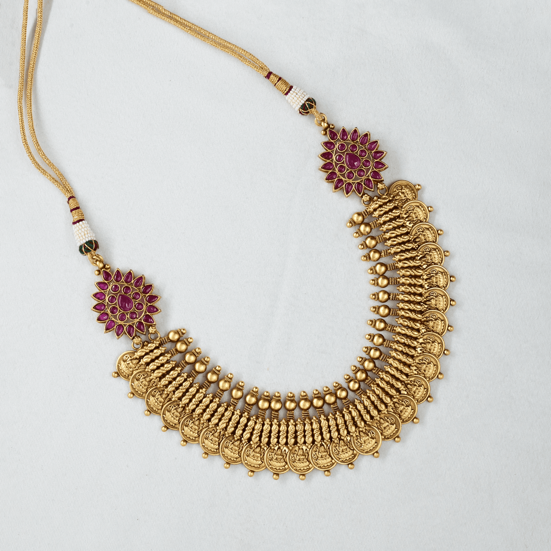 Temple Lakshmi Kaasu Heavy Necklace Set