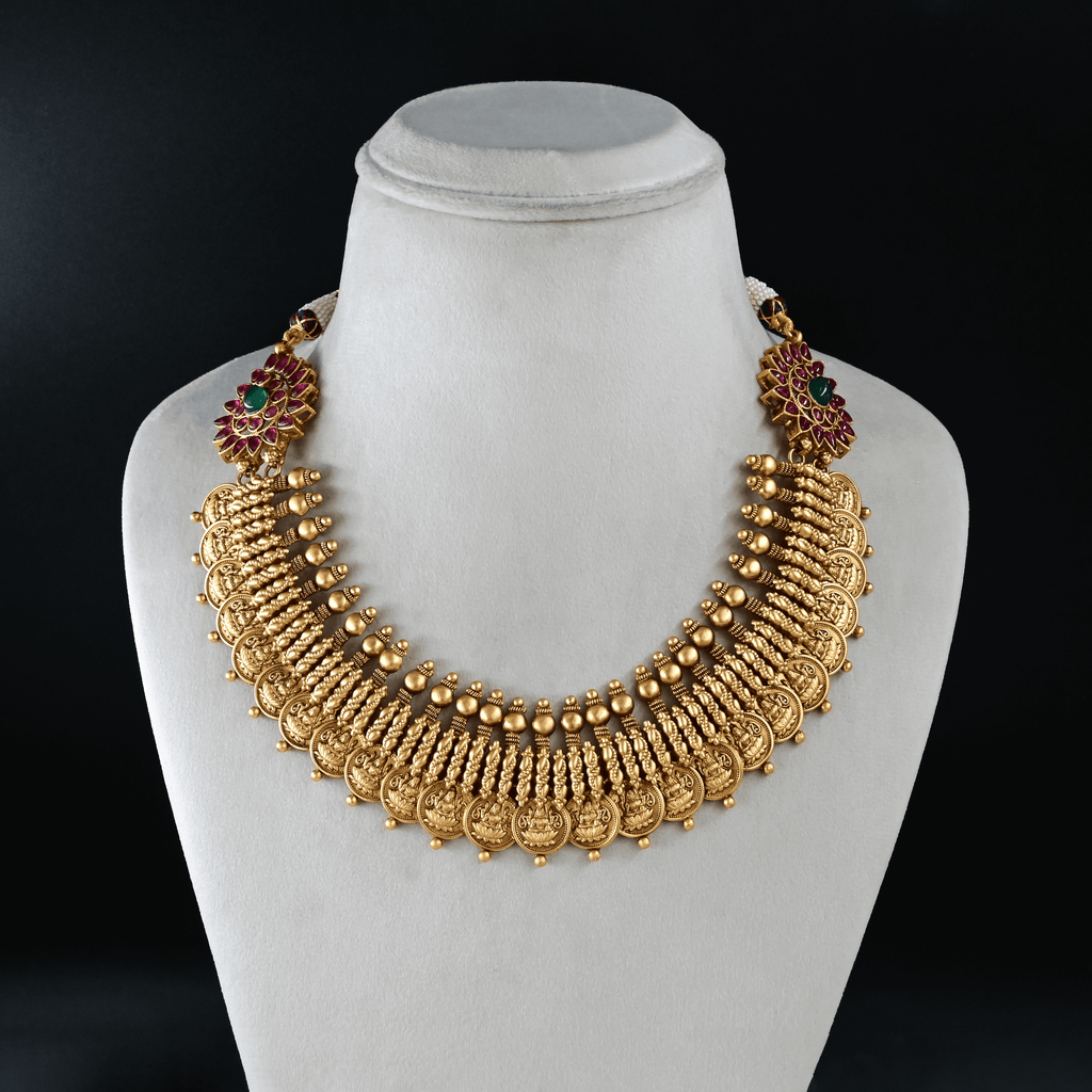 Temple Lakshmi Kaasu Heavy Necklace Set