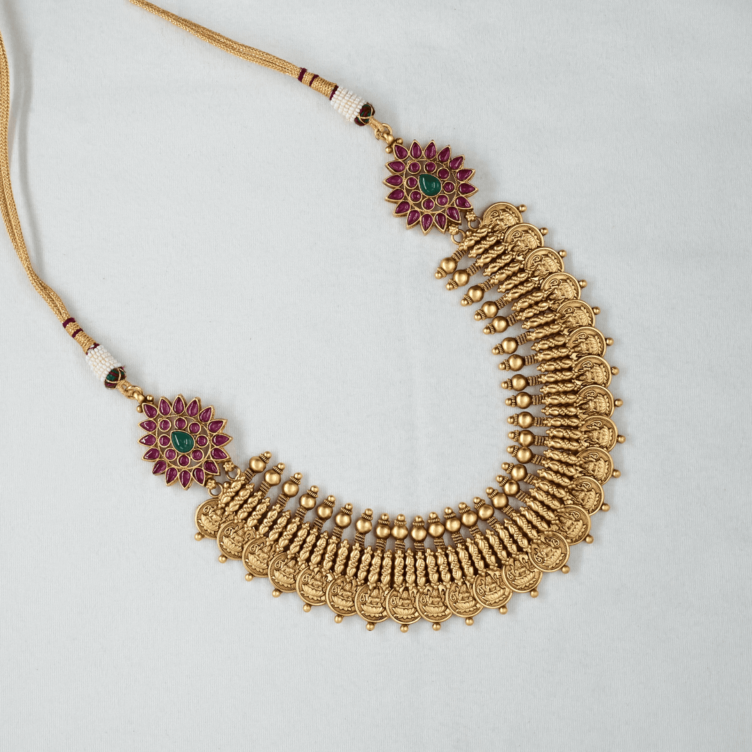 Temple Lakshmi Kaasu Heavy Necklace Set