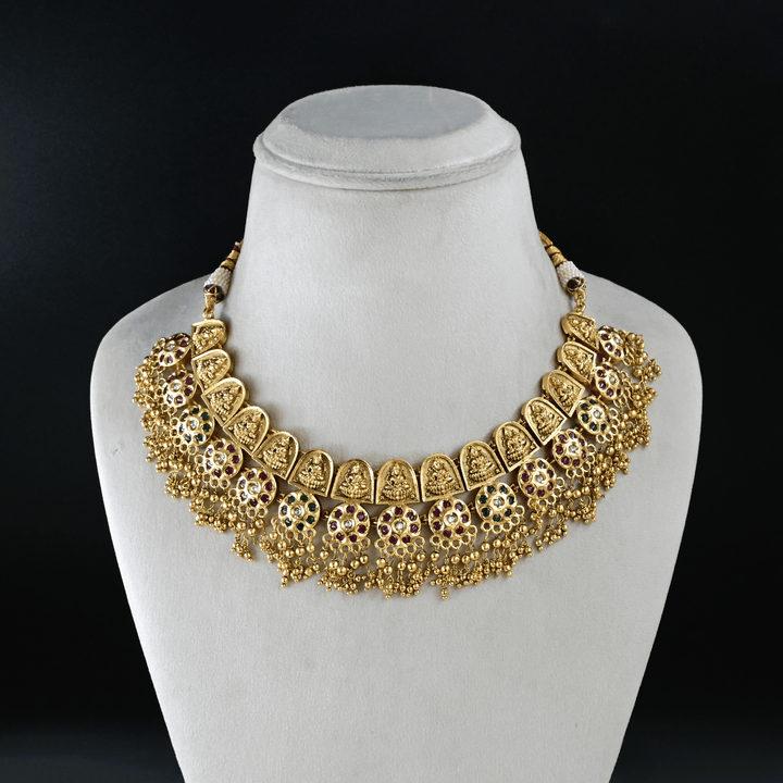 Temple Lakshmi Short Necklace Set